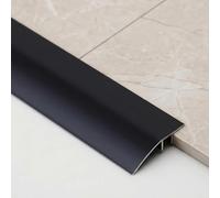 90cm Metal Floor Threshold Strip,for Composite Flooring,Threshold Ramps,and Transitions Between Tiles and Flooring, Threshold Strip Can Compensate for Height Differences of 8-15mm.(Black)