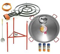 90cm Polished Paella Pan Set + 60cm Gas Burner + Spoon + SPANISH GIFT