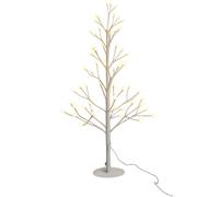 90cm Pre Lit LED Tree 96 White Lights 8 Functions Indoor Outdoor Pegdev White 3ft