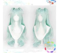 90Cm Princess Connect! Re Dive Miyako Light Green Long Cosplay Wigs Heat Resistant Synthetic Hair +Removable Ears + Free Wig Cap China Green