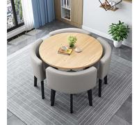 90cm Round Conference Table Set with 4 Stacking Chairs - 5-Piece Dining Room Furniture Space-Saving Design for Kitchen & Living Room Modern Style Easy Assembly