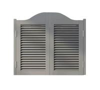 90cm Rustic Wooden Saloon Door 2-Panel Retro Shutter Style Automatic Close Hinged Partition for Parlour Strong Durable Grey Design (90x90cm)
