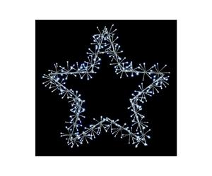 90cm Silver Star Cluster Wall Window Decoration with 320 White LED