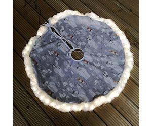 90cm The Snowman™ USB LED Fabric Christmas Tree Skirt with Timer Function
