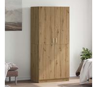 90cm Wardrobe Double Door Clothes Storage Cabinet Engineered Wood Bedroom