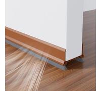 90Cm Weatherproof Door Seal Strip, Household Door Seal Strips, Triple Door Sweep Door Bottom Seal Strip, Door Draft Excluder Strip(Brown)