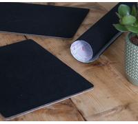 90cm wide PLAIN BLACK FELT VELOUR STICKY BACK PLASTIC VINYL DCFIX SELF ADHESIVE