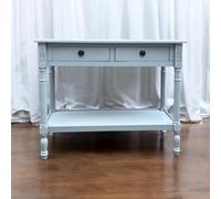 90Cm Wooden 2 Drawer Side Table