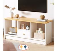 90Cm Wooden Tv Cabinet Storage Media Console 3 Shelf Tv Stand For Living Room