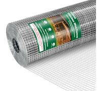 90cmx10m Wire Mesh, Chicken Wire Mesh for Indoor or Outdoor | 0.6mm Chicken Wire Mesh Roll, Galvanized Welded, Metal Mesh for Garden Netting, Hardware Cloth Coop, Rabbit, Animal Enclosure