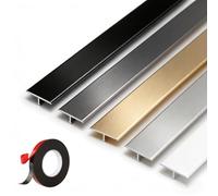 90cmx3 Laminate Floor Edging Strip, Self Adhesive Aluminium Transition Bar for Tile to Wood, Flat T-Shape Door Threshold Cover Trim Gap Filler Easy Fit(Rose Gold,3pcs*90 * 2cm)