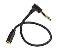 90Degree 6.35mm Male Mono TS to 3.5mm Female Stereo Audio Cable Connector