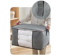 90L Foldable Storage Bags (6 Pack) - Durable Handles, Thick Fabric, Compatible with Closet Organizing