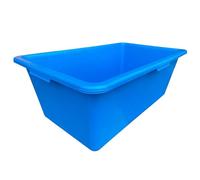 90L Heavy Duty Plastic Tub Blue Rectangular Multipurpose Utility Trough Approx 20 Gallon Dog Bath Horse Water Trough Livestock Feed Bucket Farm Stable Workshop Garden Storage Easy Clean