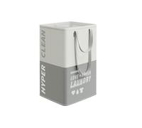 SONGMICS Large Laundry Baskets, 90L, Set of 2, Laundry Hamper with 2 Compartments, Freestanding, Foldable, Double Handles, for Laundry Bedroom Bathroom, Light Grey LCB209G12