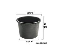 (90L - Large) Round Sump Bucket Pond Pebble Pool Polypropylene Tub Garden Water Feature 45-90L