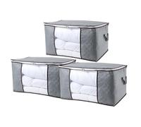 90L Large Storage Bags, Foldable Clothes Storage Bins Closet Organizer With Handles, Moving Quilt Bag For Clothing, Blanket (3pcs)