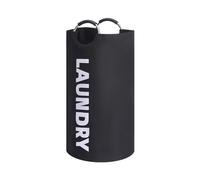 90L Laundry Basket Waterproof Hamper Bag with Handles Clothes Stands Up Well Easy Storage(1pc Black)
