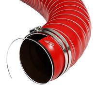 90mm (3 1/2") Red Flexible Silicone Engine Hose Air Ducting Pipe Intake Feed + Hose Clips 3 Metre