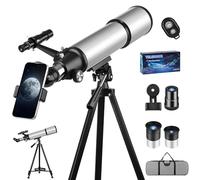 90mm Aperture 600mm Telescopes for Kids Adults,Portable High Powered Refractor Telescopes with 2 Eyepieces,Travel Telescope with Carry Bag,Phone Adapter, Astronomy Beginners Gift