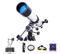 90mm Beginners Astronomical Telescope Children Space Astronomic Refractor Adultsng Scope with Lightweight Steel Tripod W