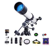90mm Beginners Astronomical Telescope Children Space Astronomic Refractor Adultsng Scope with Lightweight Steel Tripod W