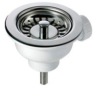 90mm Chrome Basket Strainer Waste for Astini, RAK, Rangemaster Ceramic Sink