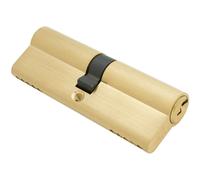 90mm EURO Double Cylinder Lock Keyed to Differ 5 Pin Satin Brass Door Loops Metallics One Size