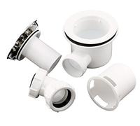 90mm Fast Flow Easy Clean shower enclosure tray waste & chrome effect cap