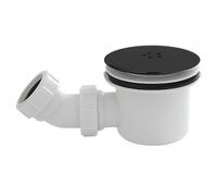 90mm Fast High Flow Matt Black Shower Tray Waste