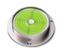 90mm Flanged Metal Circular Angle Spirit Bubble Degree Level (Green aqueous) Degree Marking - Green