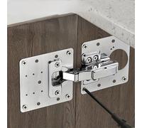 90mm Hinge Repair Plate Set - Rust-Resistant Stainless Steel, 2 Plates + 12 Screws for Cabinets & Cupboards