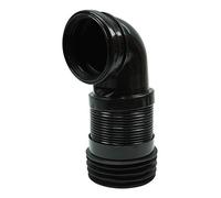 90mm Inlet x 90-110mm Outlet Toilet Flexible Pan Connector Elbow Black