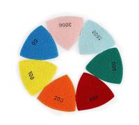90mm Triangle Diamond Polishing Discs for Sanding of For Granite, Marble and Concrete Stones (3000 grit)
