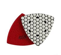 90mm Triangle Emery Dry Polishing Pad Sanding Disc for Granite Marble Concrete Terrazzo Stone, Coarse to Fine Grit from 50# to 3000#, Strong Grinding and(400 grit)