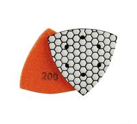 90mm Triangular Emery Sanding Disc for Marble Dry | for ideal for corners, tight spaces, edge polishing, for granite marble concrete, soft degree control(200 grit)