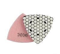 90mm Triangular Emery Sanding Pad for Polishing For Granite Marble Concrete and Stone Dry Application with Multi Grit Options (3000 grit)