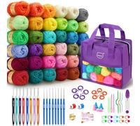 90Pc Portable Crochet Kit Suitable for Beginners & Professionals - Purple
