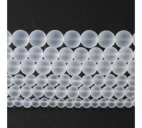 90pcs 4mm Frost White Crystal Glass Beads for Jewelry Making Round Loose Beads DIY Bracelets Necklaces Crystal Energy Healing Stone Beads 15"