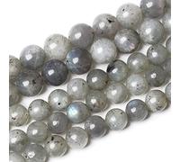 90PCS 4mm Natural Gray Labradorite Stone Beads Loose Round Larvikite Spacer Beads for Jewelry Making Jewelry Making Bracelet Necklace 15" Energy Stone Healing Power (4mm, Gray Labradorite)