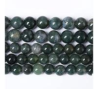 90PCS 4mm Natural Green Moss Agate Beads Gemstone Round Loose Spacer Beads for Jewelry Making DIY Bracelet Necklace Earrings 15" Inch(Moss Agate Beads, 4mm)