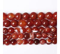 90PCS 4mm Round Natural Red Striped Agate Beads Loose Jewelry Making Bracelet Necklace DIY 15 Inch Energy Stone Healing Power (Red Striped Agate Beads,4mm)