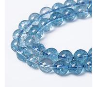 90pcs 8mm Blue Topaz Crystal Quartz Natural Stone Round Loose Beads for Jewelry Making DIY Bracelet Necklace Earrings 32" 2 Strands