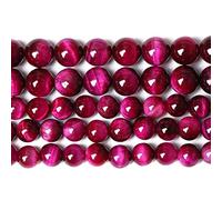 90PCS 8mm Rose Red Tiger Eye Gemstone Loose Beads Natural Round Loose Stone Beads for Jewelry Making DIY Bracelet Necklace Earrings 2 Strand 32"