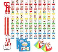 90PCS Autism My Behavior CommunicationCard for Speech Delay Children and Adults Special Needs Visual Aid Language Learning Special Ed Feelings Emotions FlashCard