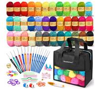 90Pcs Crochet Kit for Beginners, 1575 Yards 36 Colors Yarn for Crochet