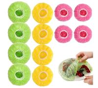 90PCS Food Covers Plastic Stretch, Elastic Reusable Cling Film Bag Elastic Plastic Food Storage Covers Preserving Lids, Plate Cover for Pet Ttins/Fruit/Vegetable/Meat Preservation/Bread Proofing