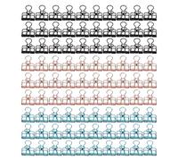 90pcs Hollow Clips, Small Metal Paper Clamps with Strong Clamping Force, Gold Black Blue Office Supplies for Kids Students Documents Organization