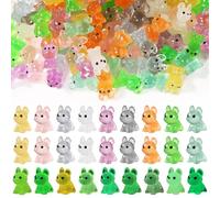 90pcs Luminous Mini Dog Figurines - Cute Miniature Resin Animals Glow in The Dark for Crafts, Cake Decor, Landscape, Dollhouse