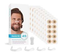 90Pcs Magnetic Nose Strips Anti Snoring Devices for Men & Women, Nose Breathe Aids to Reduce Snoring and Improve Sleep, Comfortable Nasal Dilators with Reusable Bands & Applicator (45 Pairs)